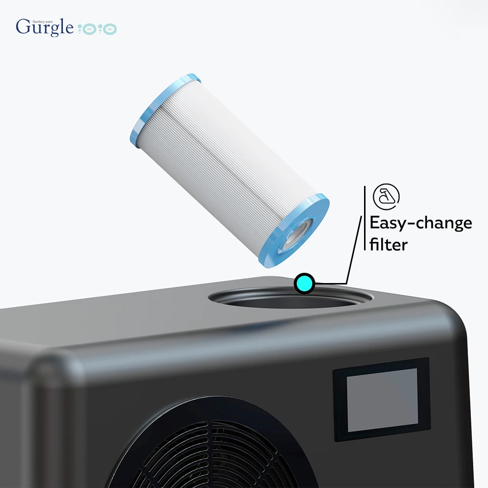 تصميم جديد الاكريليك حمام الجليد الباردة يغرق المبرد APP التحكم آلة مبرد المياه مع مرشح