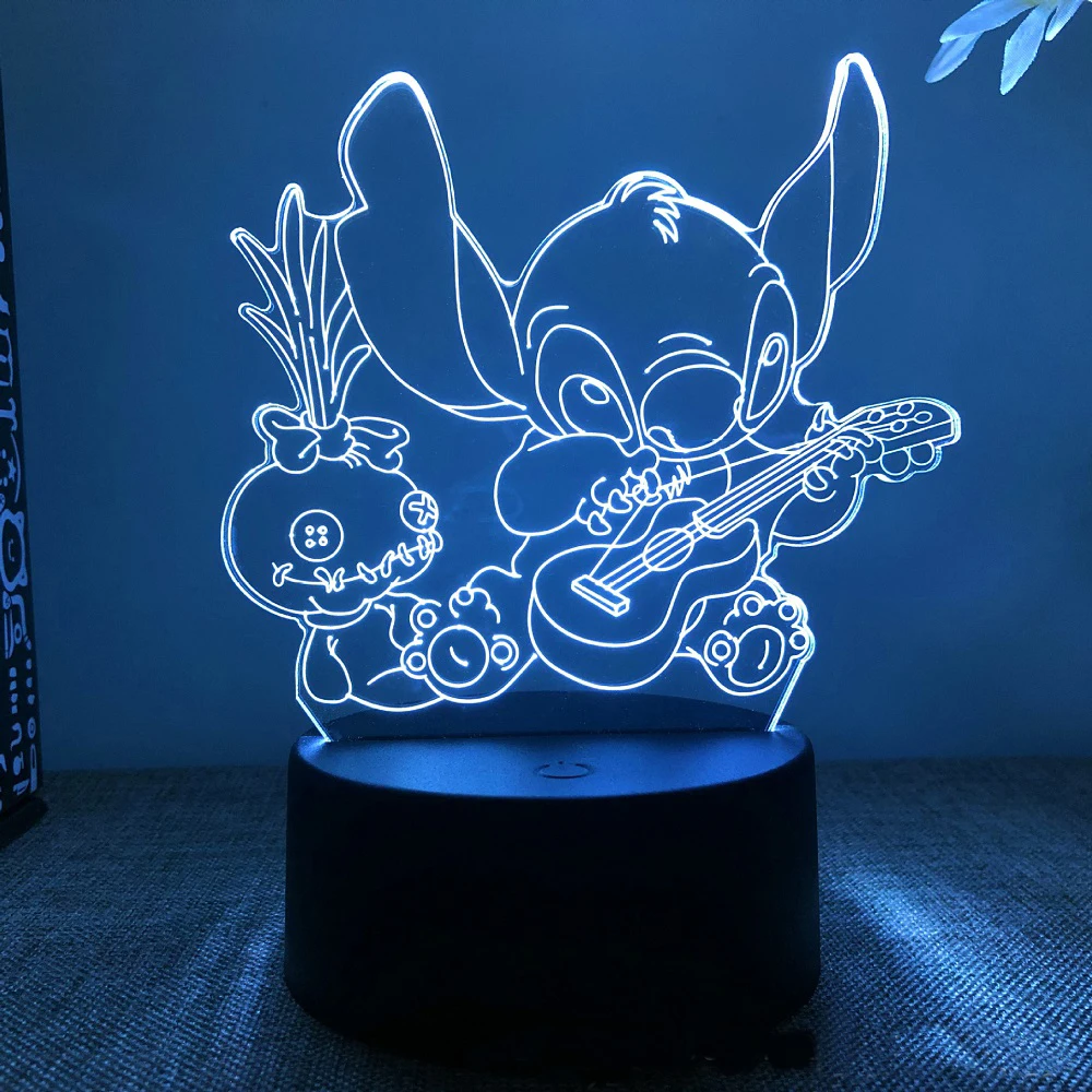 Stitch The Movie3D LED Baby Light Bedside Table Light Color Changing Night Light Birthday Christmas Gift Decoration Light