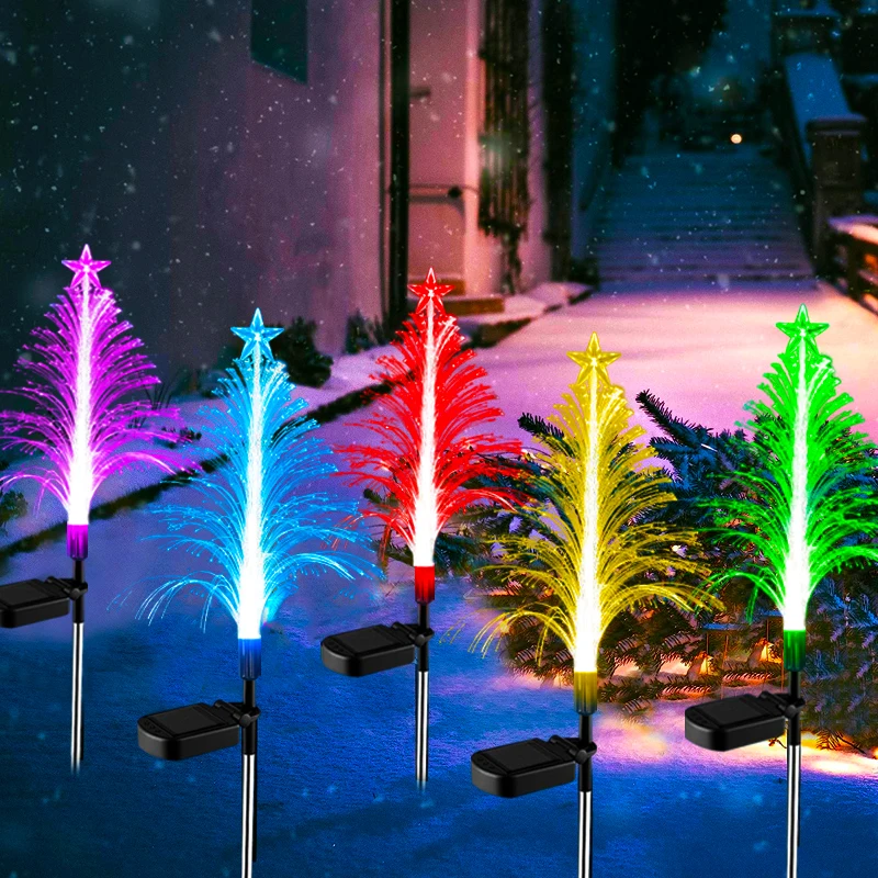 Solar Christmas Pathway Lights LED Outdoor Waterproof Xmas Decor Yard Garden Patio Lawn Stake Lights