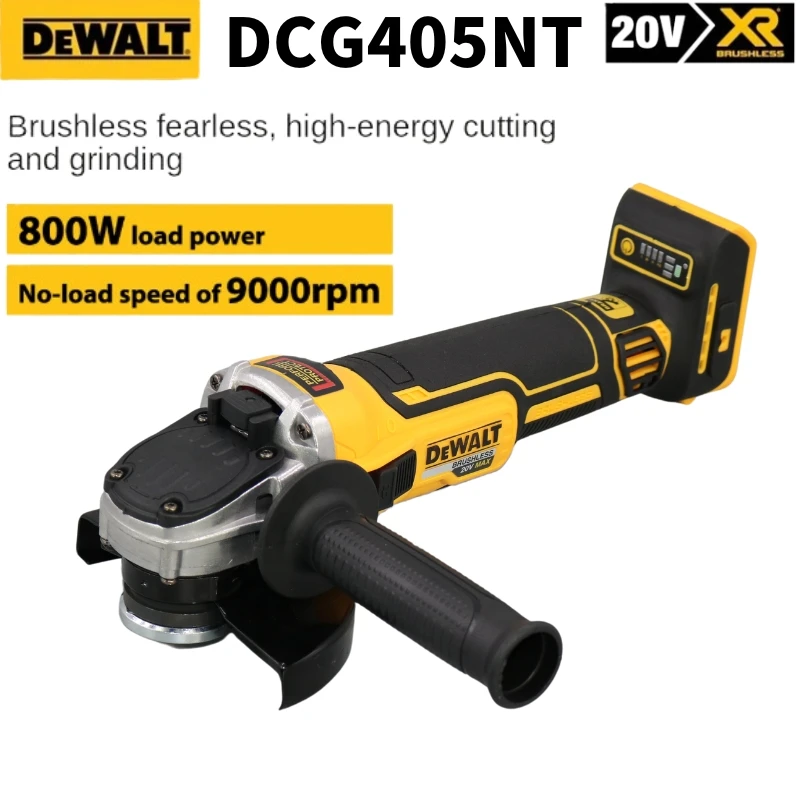 DEWALT-Brushless Lithium Angle Grinder, polimento elétrico, máquina de corte do metal, carregamento, DCG405NT