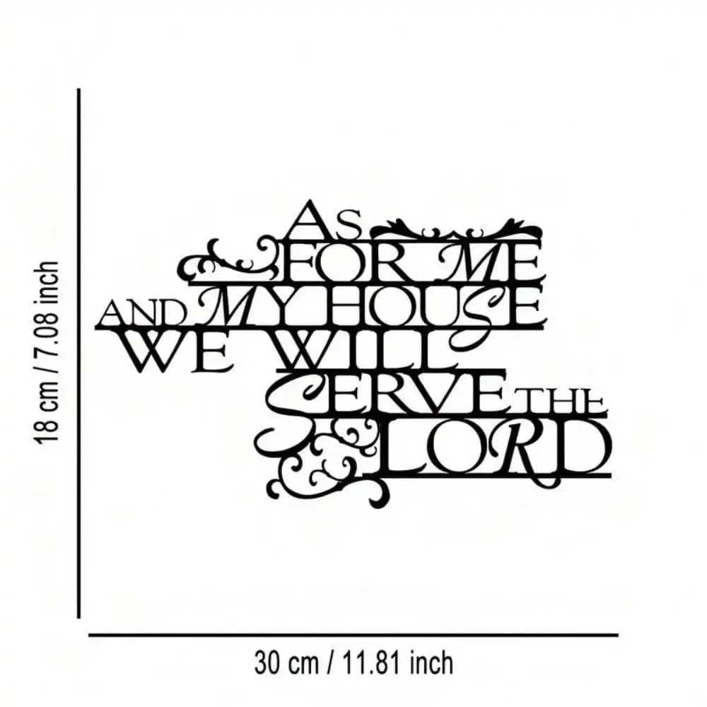 CIFBUY Joshua Metal Wall Art Iron Scripture Plaque Faith Home Church Decor Inspirational Gift Easy to Hang