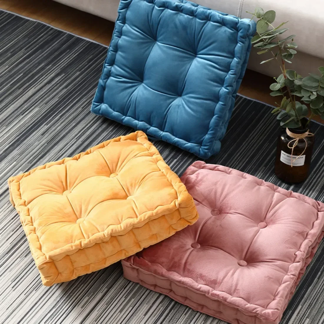 

Meditation Floor Round/Square Pillow for Seating on Floor Solid Tufted Thick Pad Cushion For Yoga Balcony Chair Seat Cushions