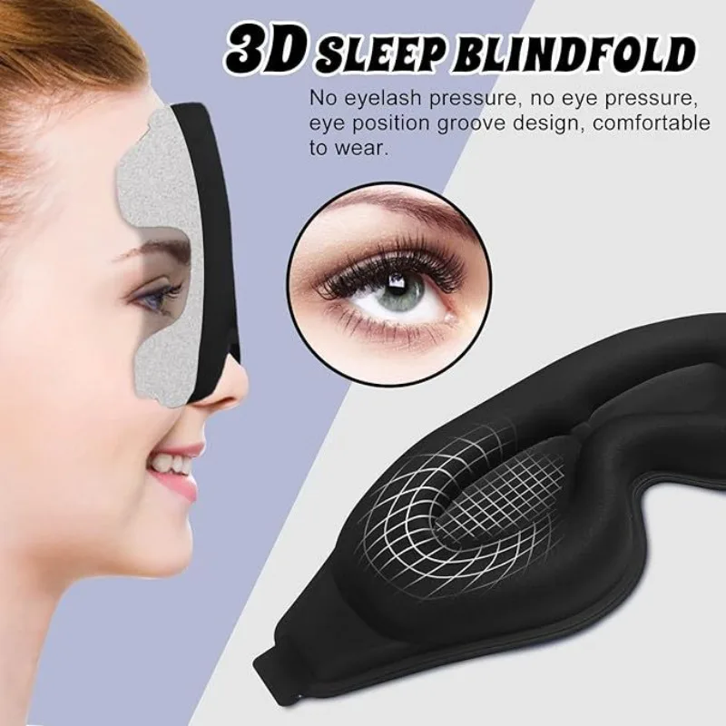 3D Sleeping Mask Memory Foam Block Out Light Sleep Mask Eye Shade Blindfold for Eye Sleep Masker Sleeping Aid Face Mask Eyepatch