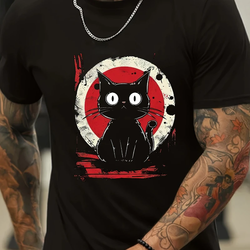 DERNM – Nowoczesny T-shirt z kocim wzorem dla mężczyzn: Przegląd i Porady Użytkownika