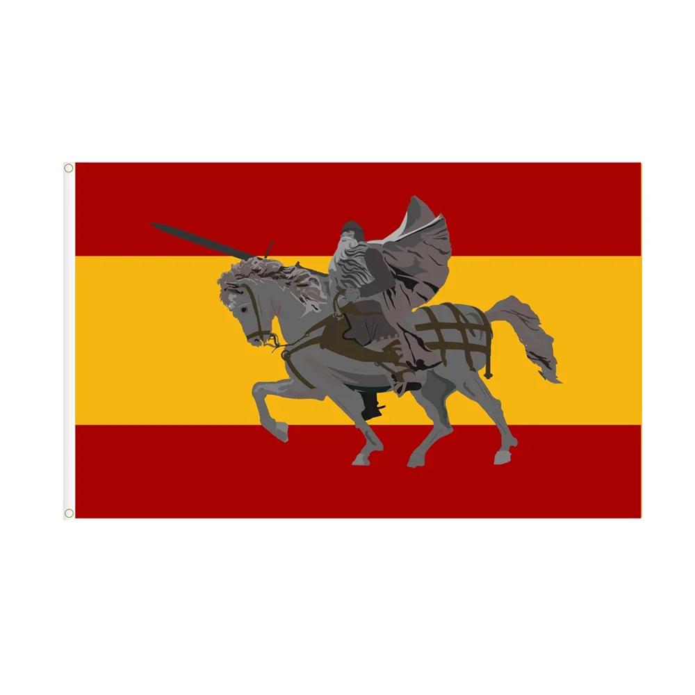 

Spanish Flag Don Quixote Tapestry 2x3ft 3x5ft, Knight of La Mancha Patriotic Spain Banner, Indoor Outdoor Wall Decor