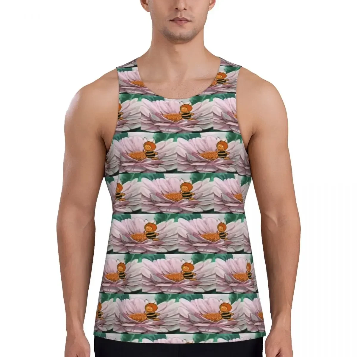 Quick Dry Maya The Bee Gym Tank Muscle Sleeveless Shirt Bodybuilding Breathable Vest