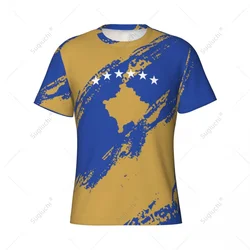 Custom Name Nunber Kosovo Flag Color Men Tight Sports T-shirt Women Tees jersey For Soccer Football Fans