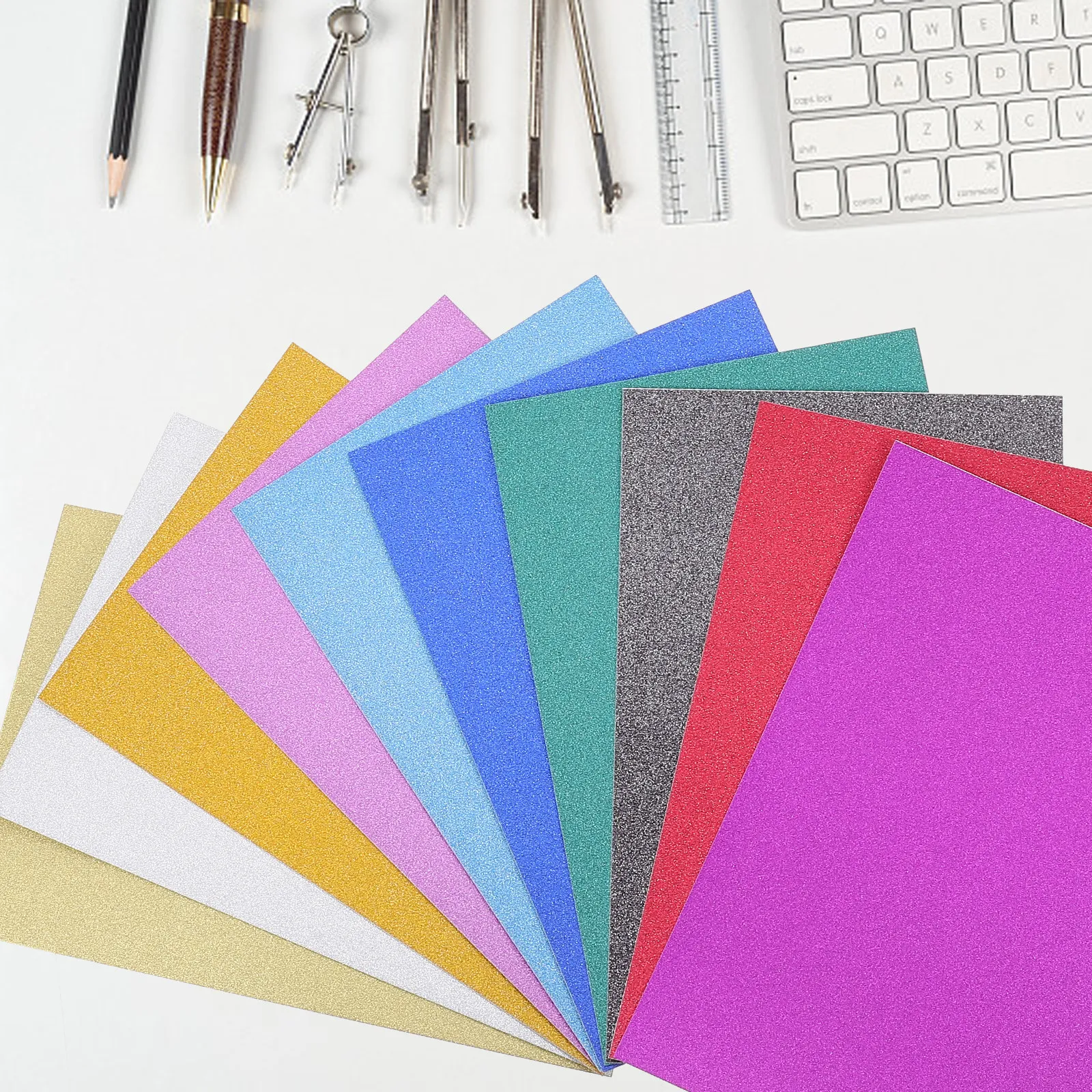40Sheets Glitter Cardstock Premium Glitter Craft Paperboard for DIY Decoration and Handcraft Colorful A4 Papers