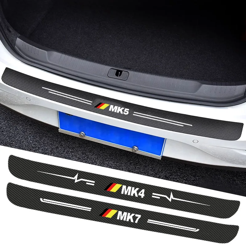 For VW GOLF MK4 MK5 MK6 2 3 7 8 Carbon Fiber Car Doorsill Sticker Anti-scraping and Waterproof Protective Film Accessories Trunk