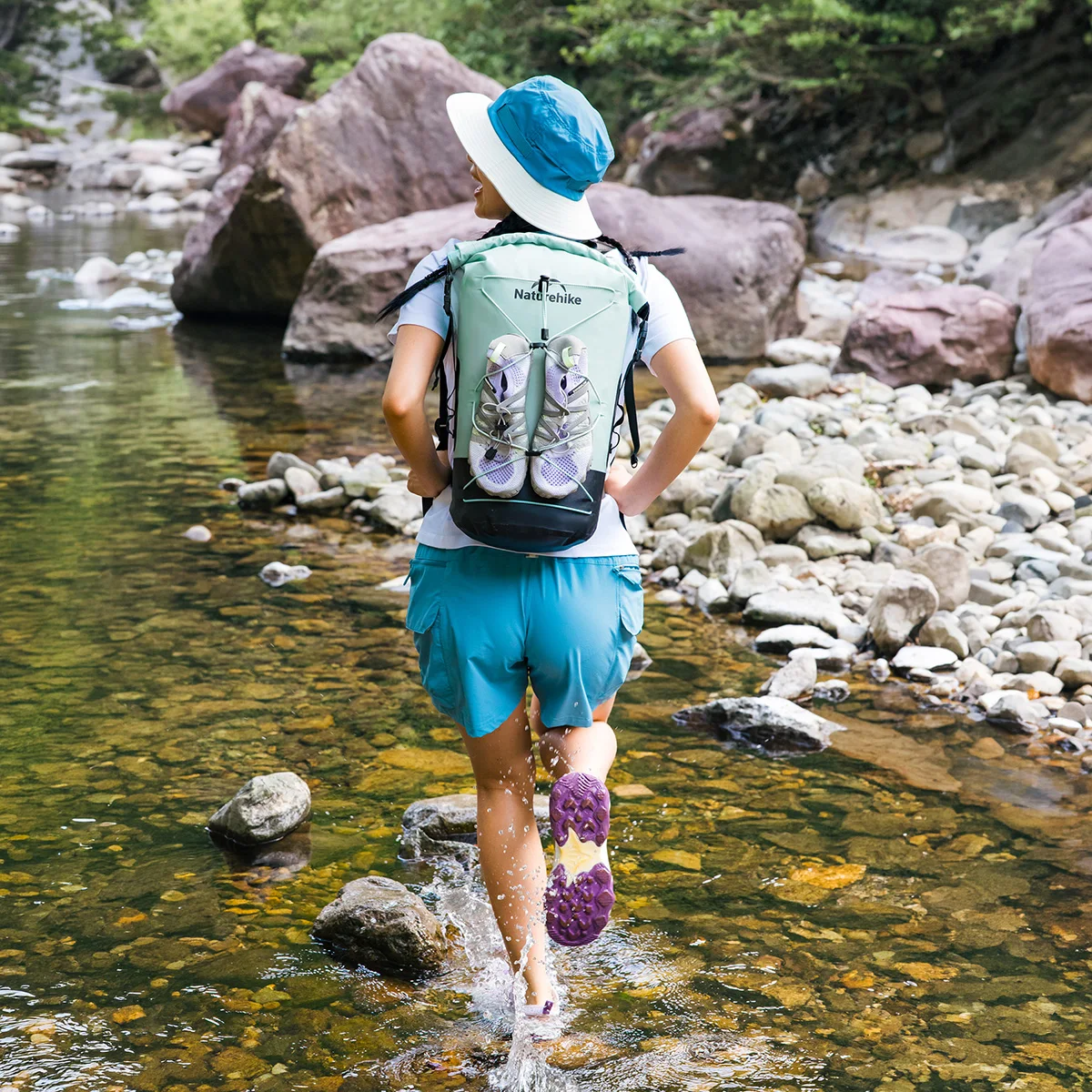 Naturehike Shimmer Waterproof Bag Lightweight Large Capacity IPX6 External Dry and Wet Separation TPU Backpack NH21FSB04
