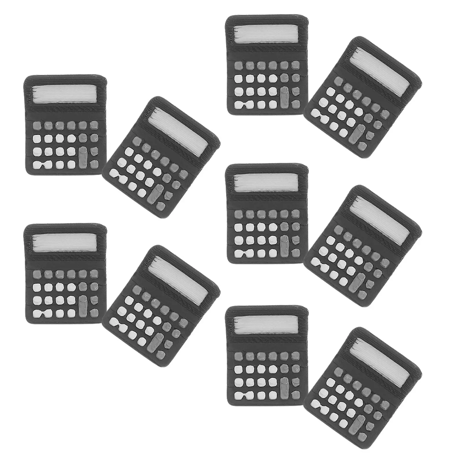 10Pcs Mini Calculator Set Compact Portable Detailed for Dollhouse Miniatures Desktop Decoration Role Play Learning