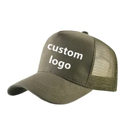 Gorra de béisbol con logotipo bordado para mujer, gorro con estampado personalizado, malla transpirable, visera lisa, Unisex