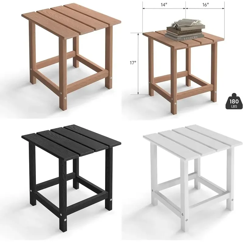 Solid Wood Square Side Table Small Wooden Bedside Nightstand Multi Functional Mini Coffee Table for Terrace Porch Backyard