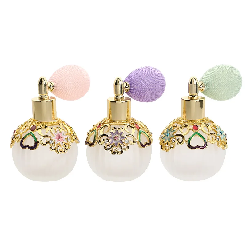 

60pcs 50ml Portable Vintage Butterfly Shaped Glass Perfume Bottle Airbag Atomizer Empty Cosmetic Refillable Spray Bottles