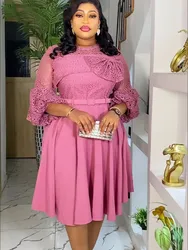 Vestidos de casamento feminino em renda, vestidos de festa africanos, vestido maxi muçulmano elegante, Dashiki, Ancara, Turquia, plus size, nova moda, 2024