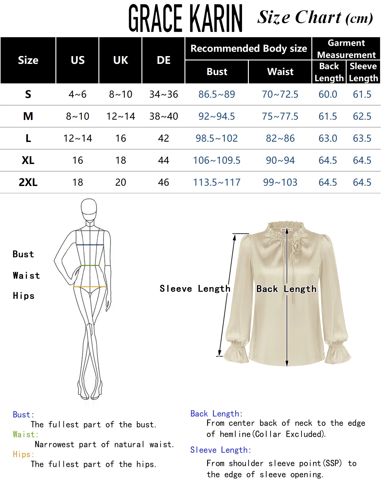 GRACE KARIN Women Ruffled Stand Collar Blouse Long Sleeve V-Neck Pullover Tops Office Lady Mock Neck Casual Work Shirt A30