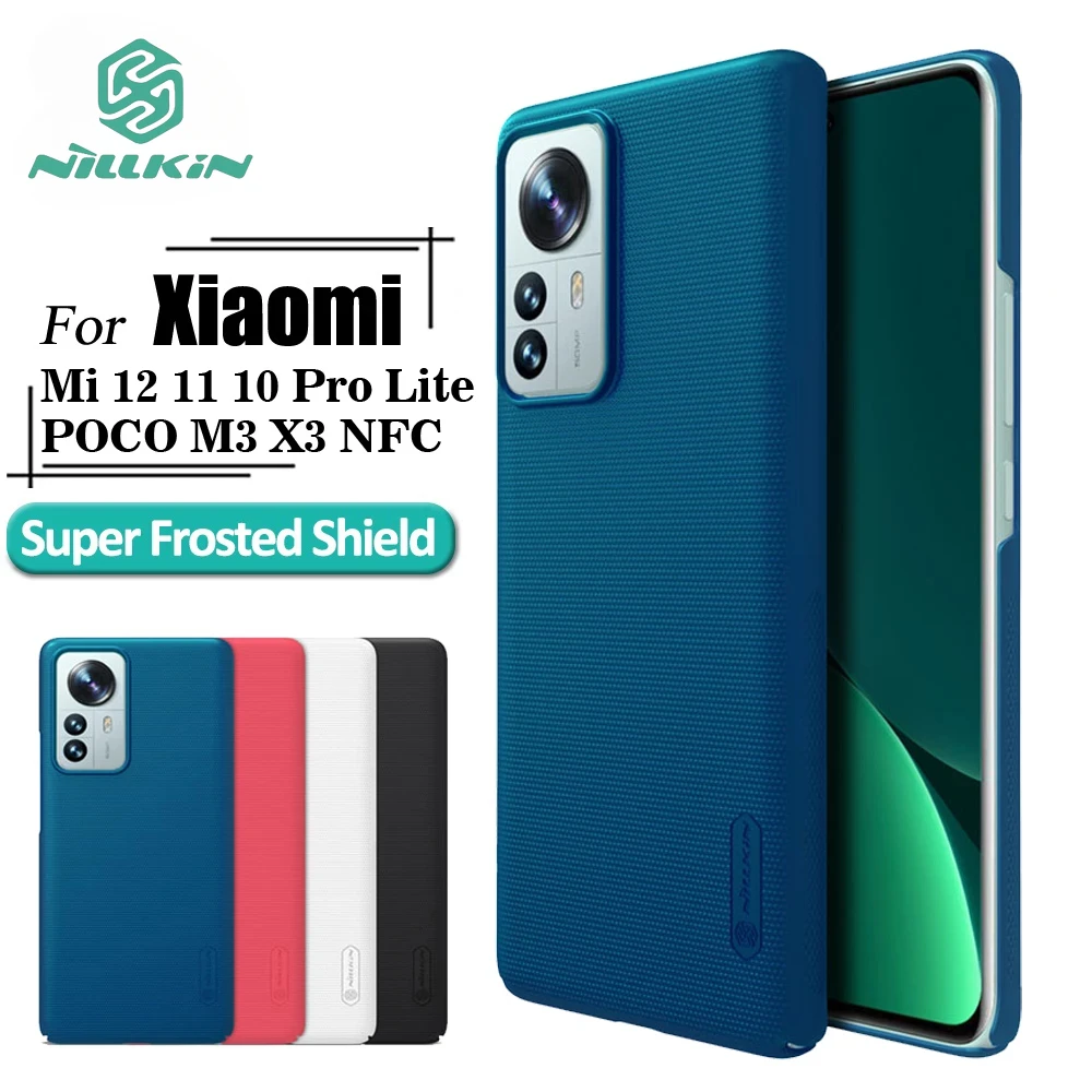 Nillkin Super Frosted Shield Case For Xiaomi Mi 12 12X 11 11T 10 Pro 5G Civi Mix 4 POCO M3 X3 NFC Hard PC Shockproof Back Cover