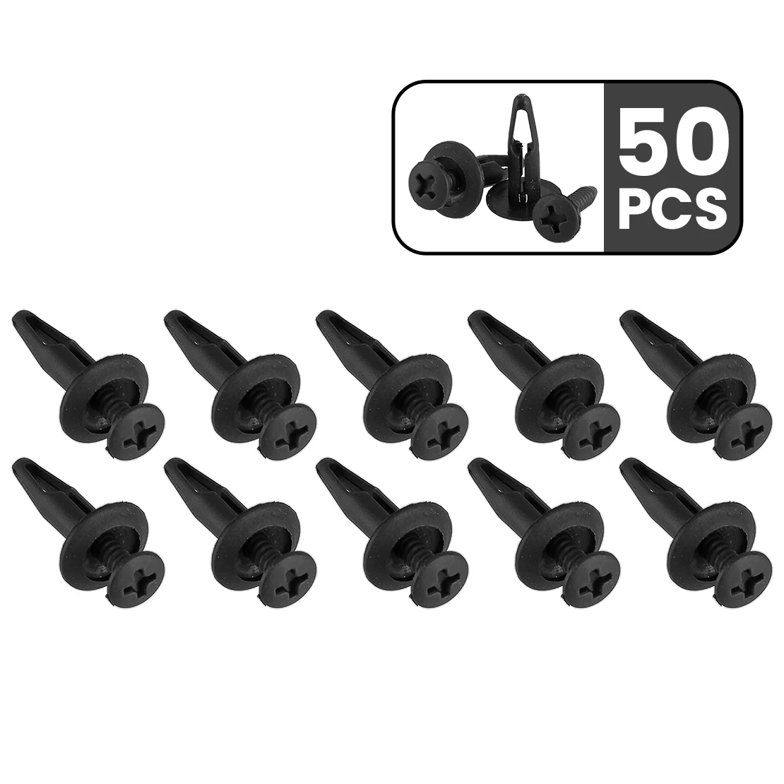 50Pcs/Set Front Grille Bumper Mudguard Panel Trim Scrivet Rivet Retaining Clip Fastener Retainer Fit for Mazda BT50 Ford Ranger