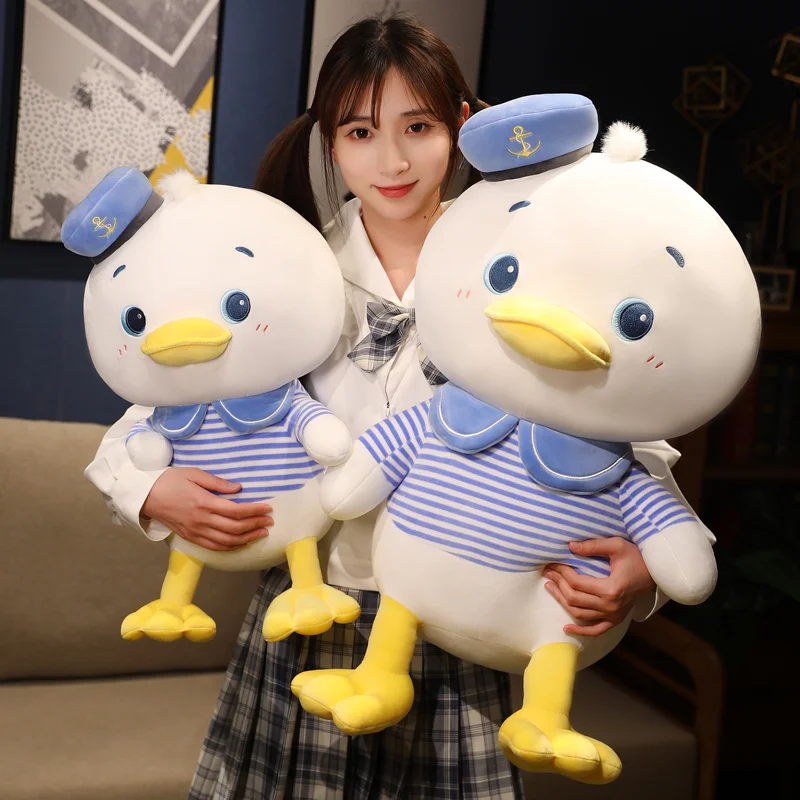 

One Piece 25-65cm Kawaii Lovely Soft Navy Duck Plushie Plush Doll Pillow Hug & Cushion Stuffed Animal Toy Gift for Kids Adults