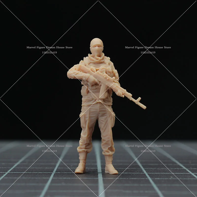 1/64 1/43 Skala 3D-Druck Harz Miniatur Szene Zubehör Puppe Weißes Modell Unpanited Russische Soldaten Mini Actionfigur