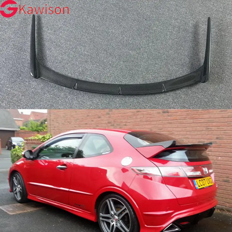 For Civic FN2 2007-2011 Typer R Seeker Spoiler Carbon Fiber Glass Rear Trunk Wing Lip FN2 Tail Decoration Spoiler Wing Racing