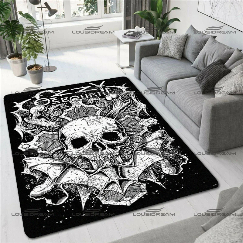 Metal Rocker Decorative Carpet Ozzy Osbourne Square Flannel Art Rug Modern Home Living Room Floor Mats Bedroom Carpet