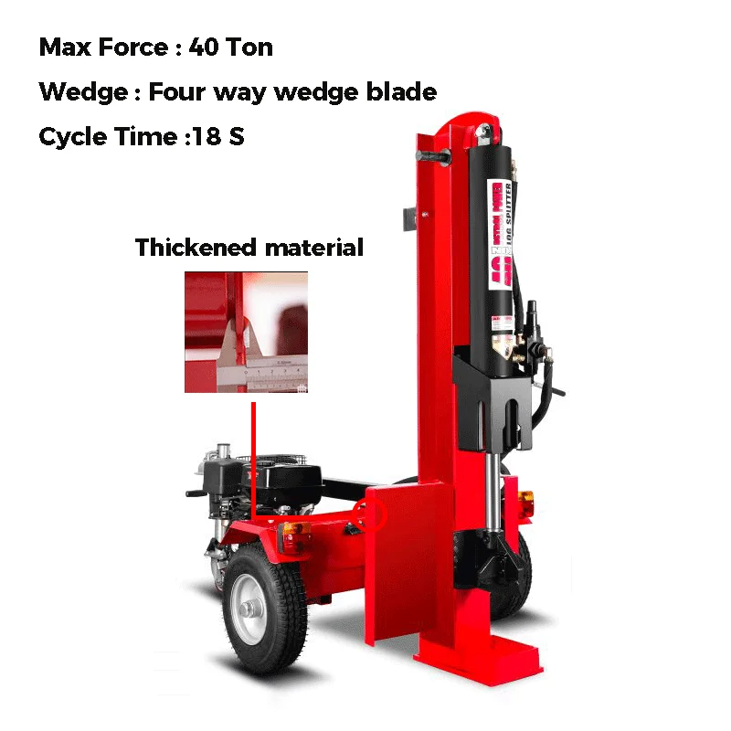 40 tons automatic hydraulic 16Gal pump 420cc displacement wood splitter