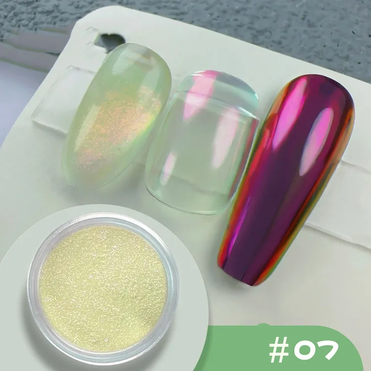 1Jar Metallic Spiegel Chrom Nagel Pulver Holographische Laser Silbrig Goldene Nagel Reiben Glitter Pigment UV Gel Polnisch Spiegel Powde