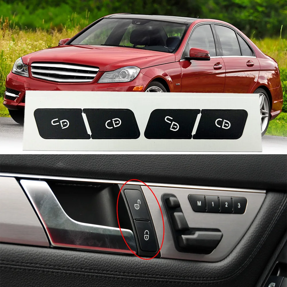 

1*Front Door Lock Switch Button Repair Stickers Replacement For Mercedes- Benz- W204/C300 2007-2014 Sticker Car Accessories
