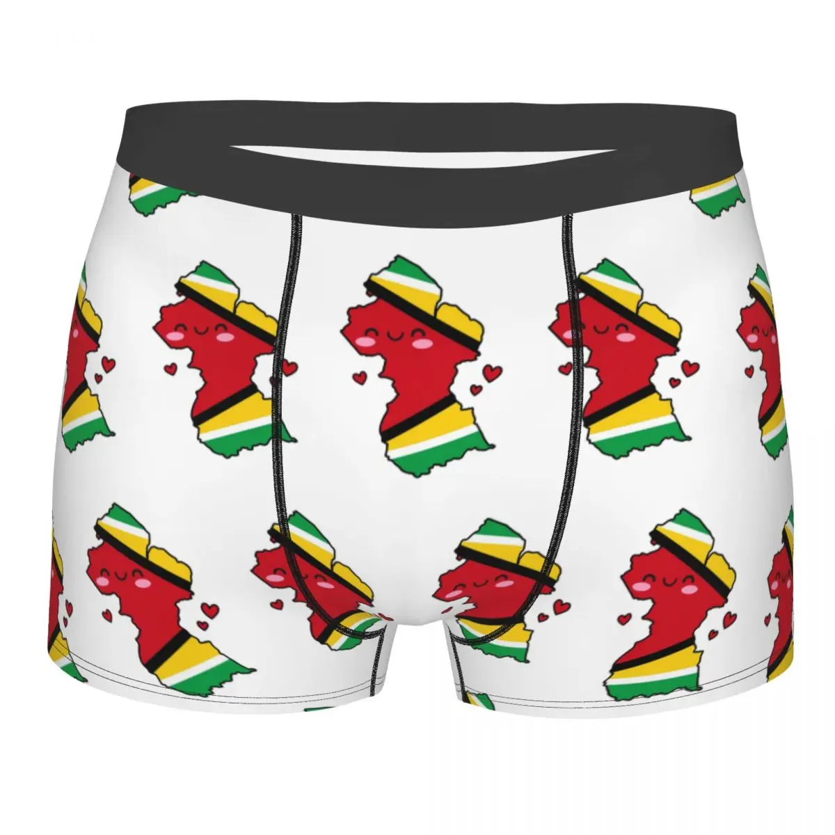Boxer Underpants Shorts Guyana Flag Map Smile With Love Panties Men Soft Underwear for Homme Man Boyfriend Gift