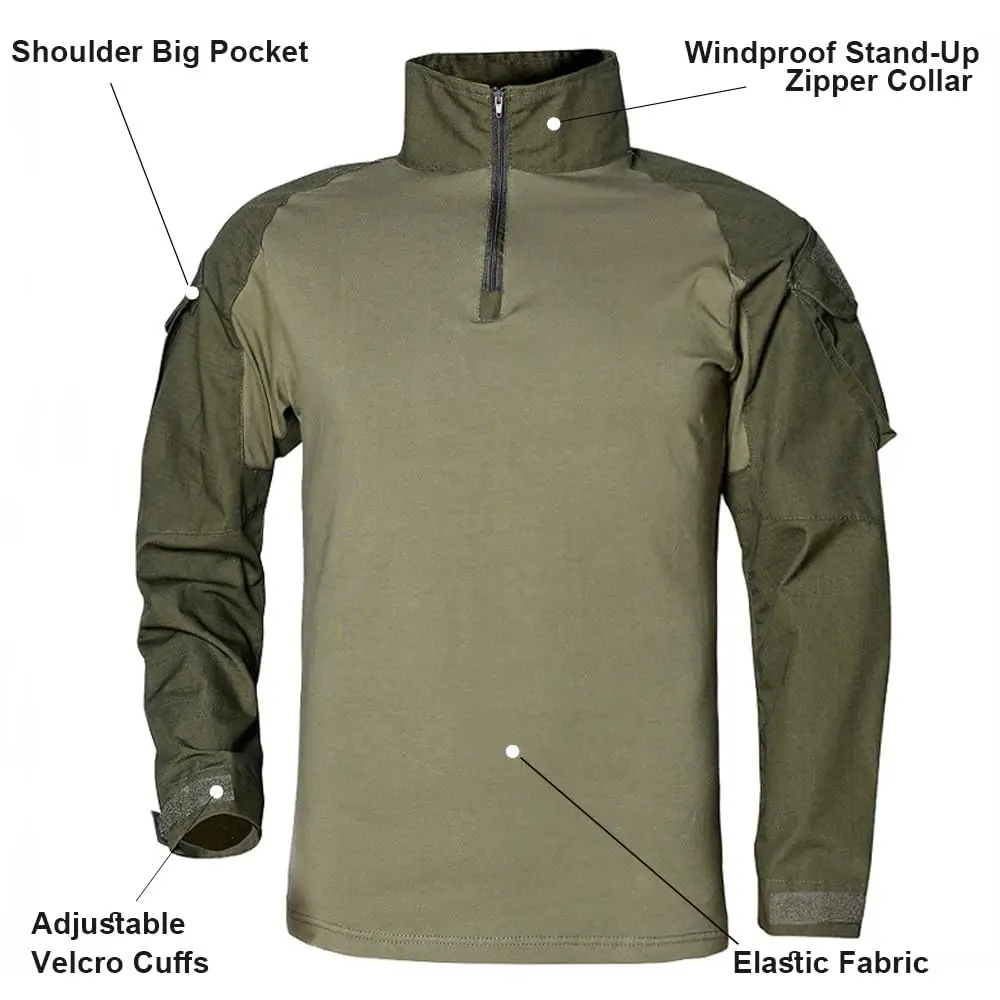 طقم زي مموه تكتيكي متعدد Am بدلة قتالية مع بنطال وقميص وقفازات بالاكلافا للتدريب على الرماية في الهواء الطلق CS