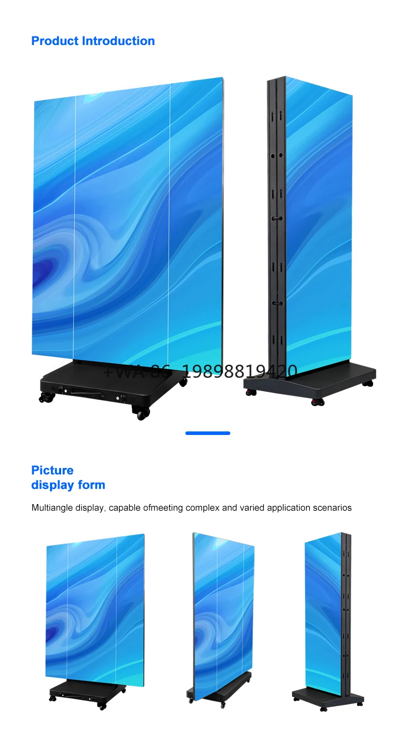 

Зеркальный рекламный плеер, светодиодный экран, плакат, дисплей для торгового центра, внутренний светодиодный рекламный баннер, тройной складной