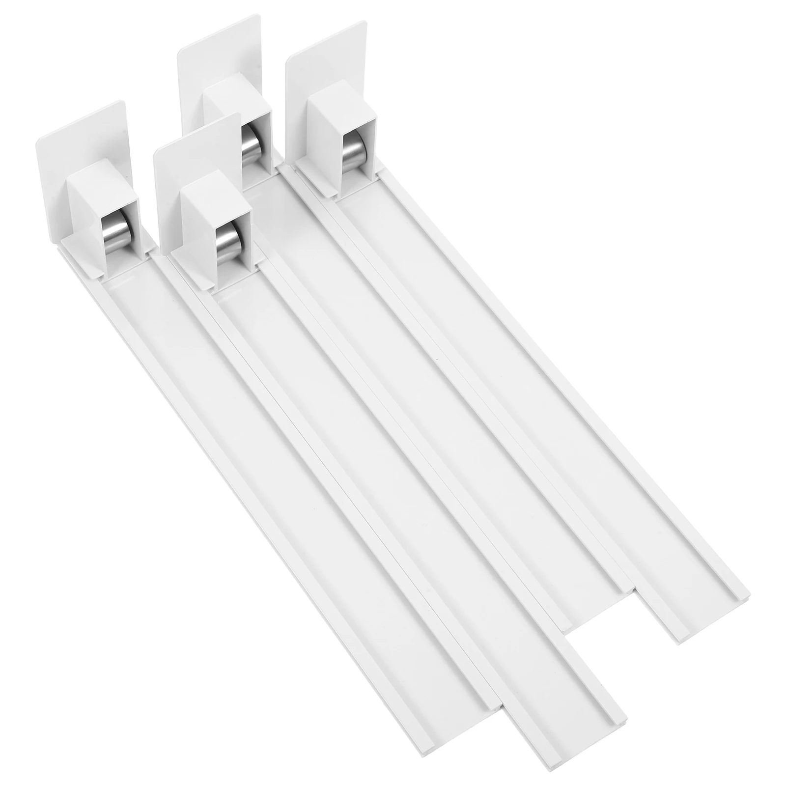 

4 Pcs Shelf Pusher Spring Loaded Dispenser Plastic Puller Guide Integrated Rail Design Automatic Boost Labor Savings Proper Fit