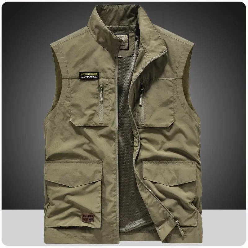 Gilet da campeggio esterno da uomo Gilet multitasche tattico militare Techwear Escursionismo Gilet da pesca Fotografia Safari Gilet cargo da uomo