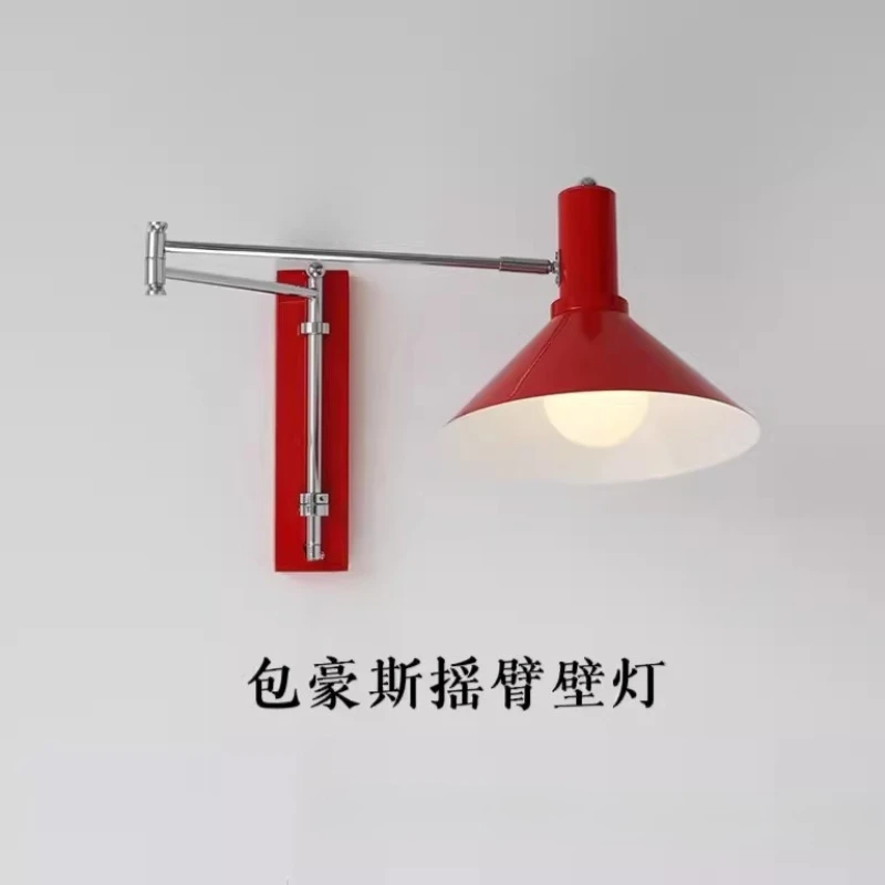 Minimalist White Red E27 Wall Lights Vintage Plug Rotatable Bedsides Bedroom Foyer Hotel Room Decoration Vintage Reading Sconces