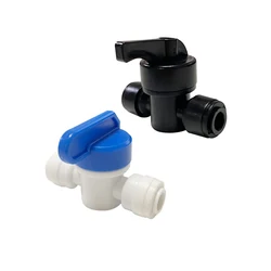 POM Tap Shut Off Ball Valve, Quick Fitting Connector para Aquarium, RO Water Filter, Osmose reversa System, 1/4 