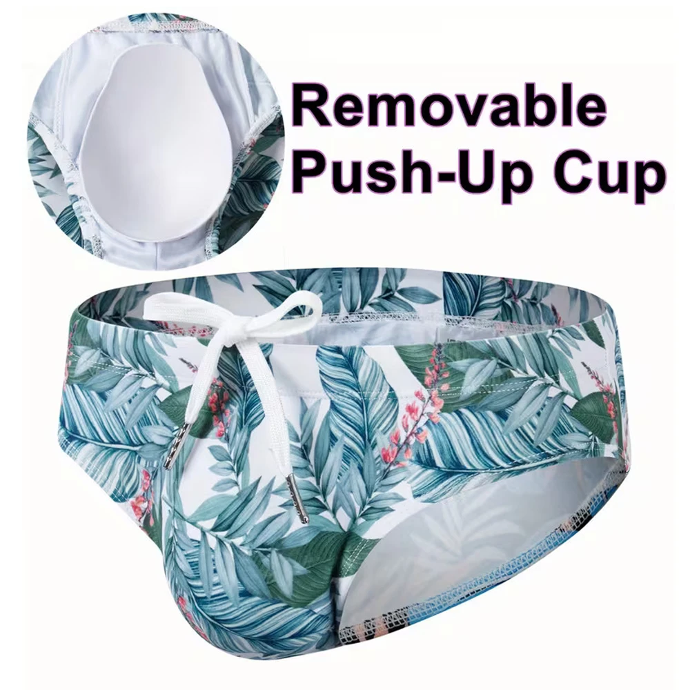 jockmail-calcoes-de-banho-masculinos-tipo-slip-com-bojo-sexy-para-praia-e-Agua-estampa-de-flores-e-pontos-arco-Iris