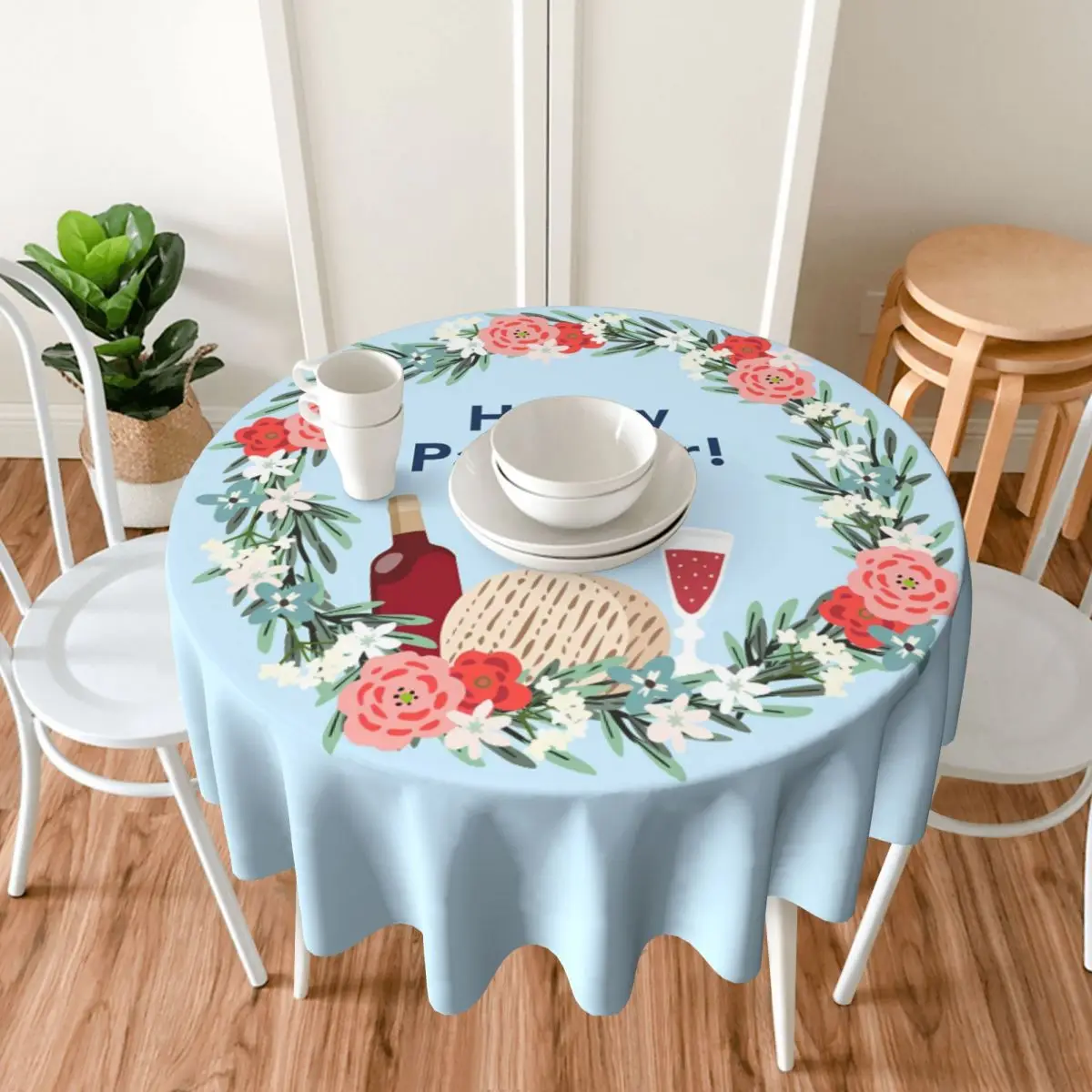 Tablecloth Jewish Passover Round Table Cloth Religious Holiday Table Cover Tablecloths Home Party Dining Room Table Decoration