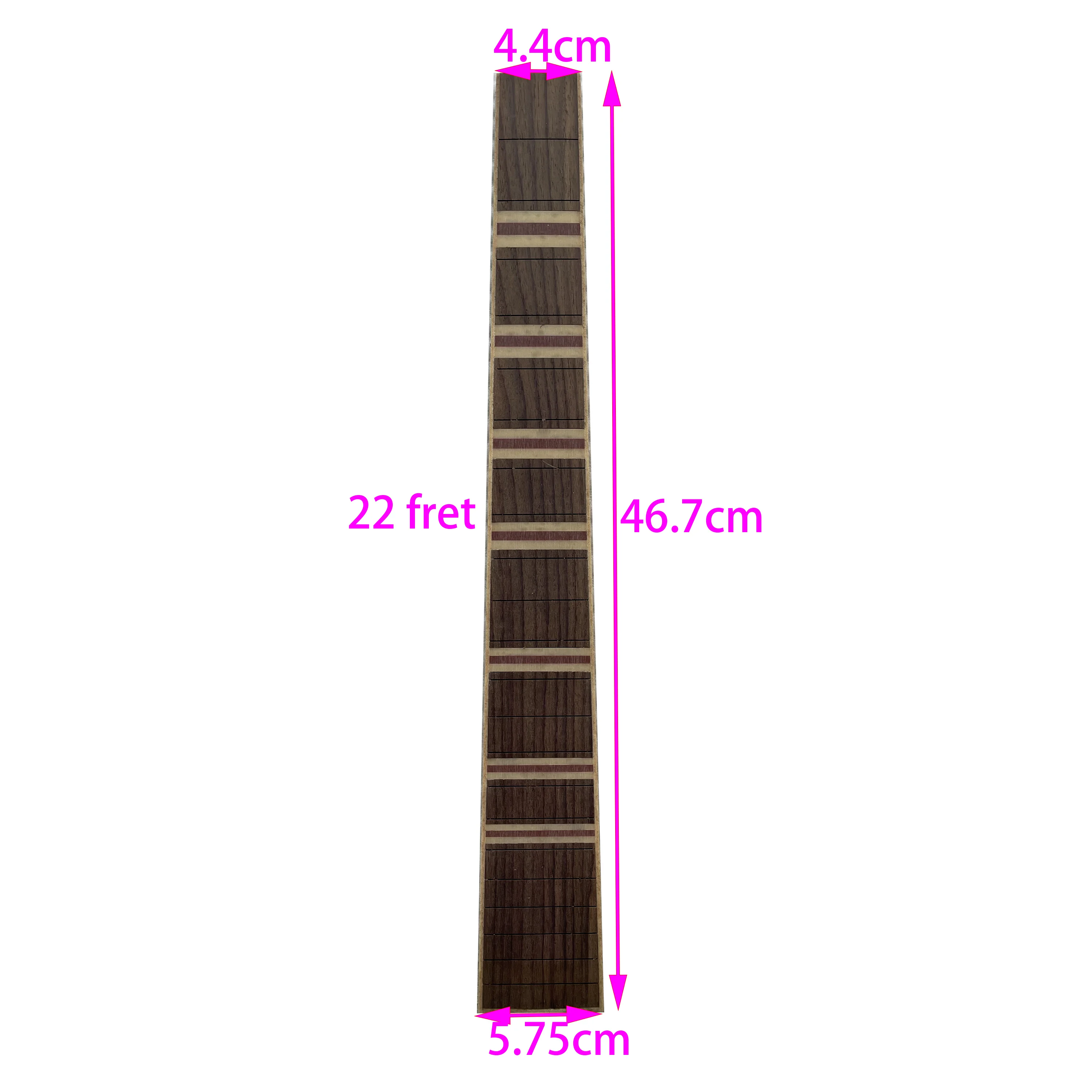 Rosewood Fretboard with Striped pattern Acrylic Inlayed Guitar Fingerboard, Comfortable Neck Parts, DIY, 24.75 Inch, 22 Fret