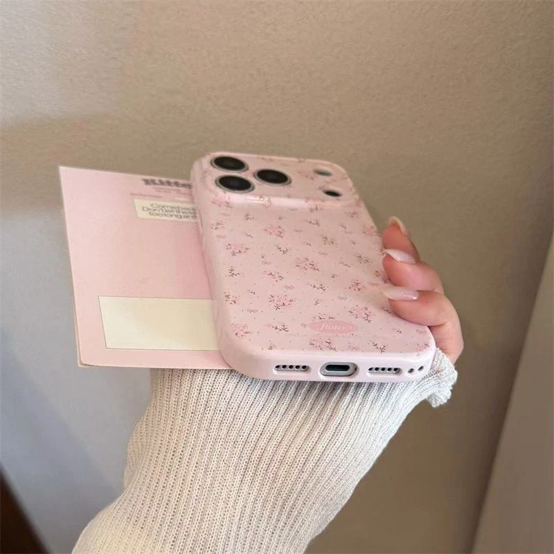 insWind pink floral bow phone caseiPhone16/15/14/13/12/11/17ProMaxFull-coverage soft shell for women  view 3