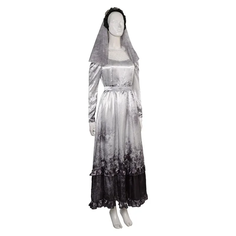 

La Llorona Cosplay Fantasia Costume Disguise for Adult Women Dresses Headgear Belt Horror Movie Outfits Halloween Carnival Suit