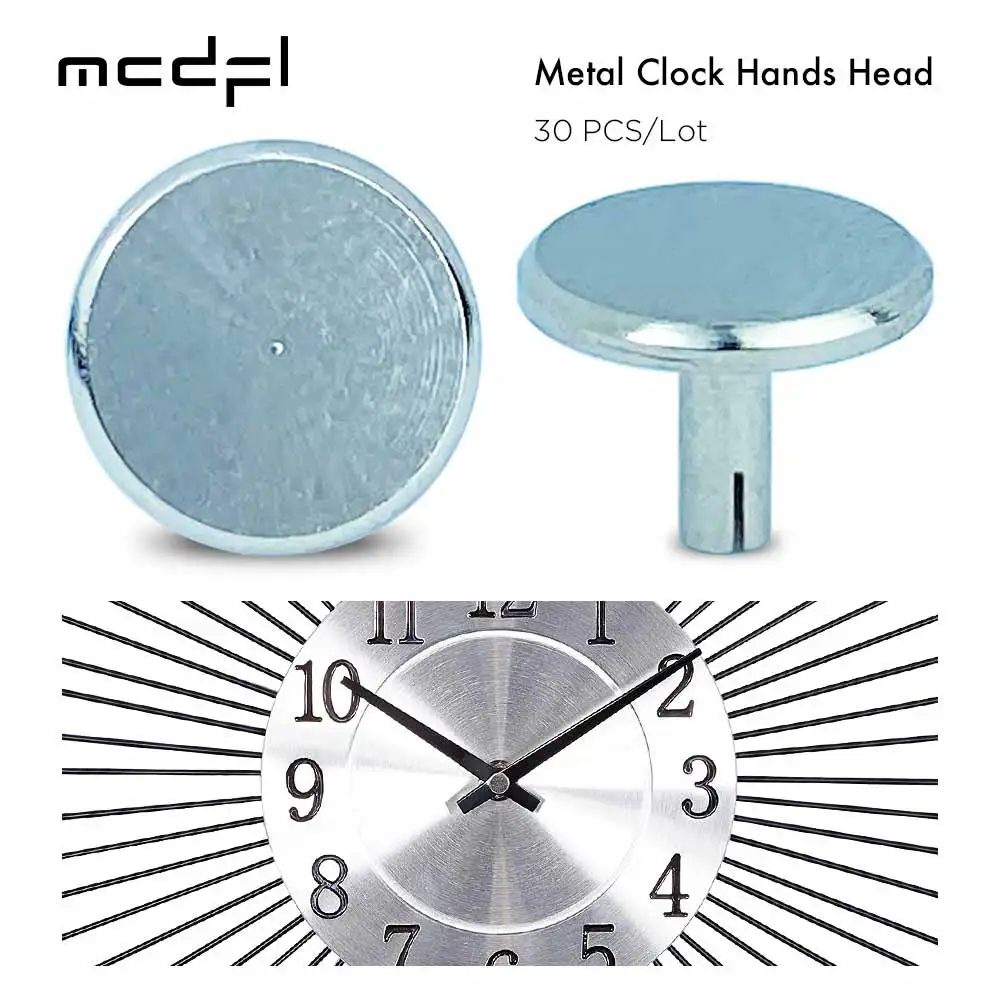 MCDFL – horloge murale, aiguilles, couvercle argenté, assemblage de petites pièces, tête métallique, Kit de réparation, bricolage, accessoires