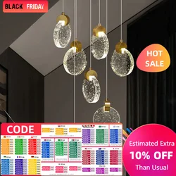 Compound attic crystal chandelier living room dining room stair lamp decoration exhibition hall industrial rope Chandelier