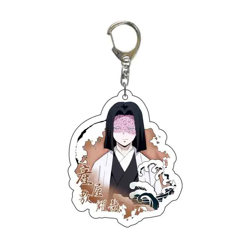 Hot Anime Demon Slayer Keychain Cartoon Tanjirou Nezuko Acrylic Key Chain Kawaii Kagaya Muzan Keyring Model Toy Kids Gifts