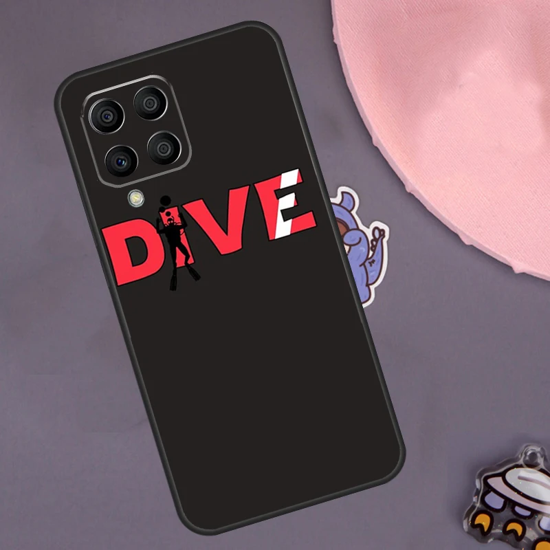 Dive Scuba Diver Shark Diving Flag Case For Samsung Galaxy M23 M33 M53 M13 M12 M32 M52 M55 M14 M34 M54 M20 M51 M21 M30s M31s