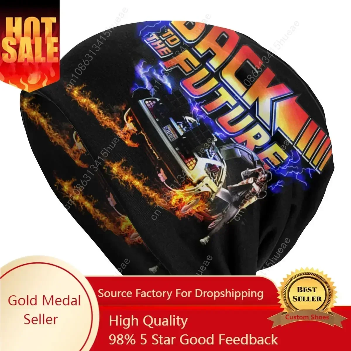 

Custom Back To The Future 1980s Film Slouchy Beanie Hats Men Women Marty Mcfly Time Machine Knit Skullies Beanies Caps Ski