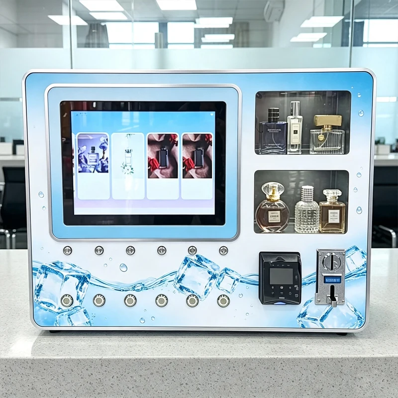 Wall-mounted Perfume Vending Machine Self Operated Touch Screen Fragrance Vending Equipment for Cosmetic Store Customized