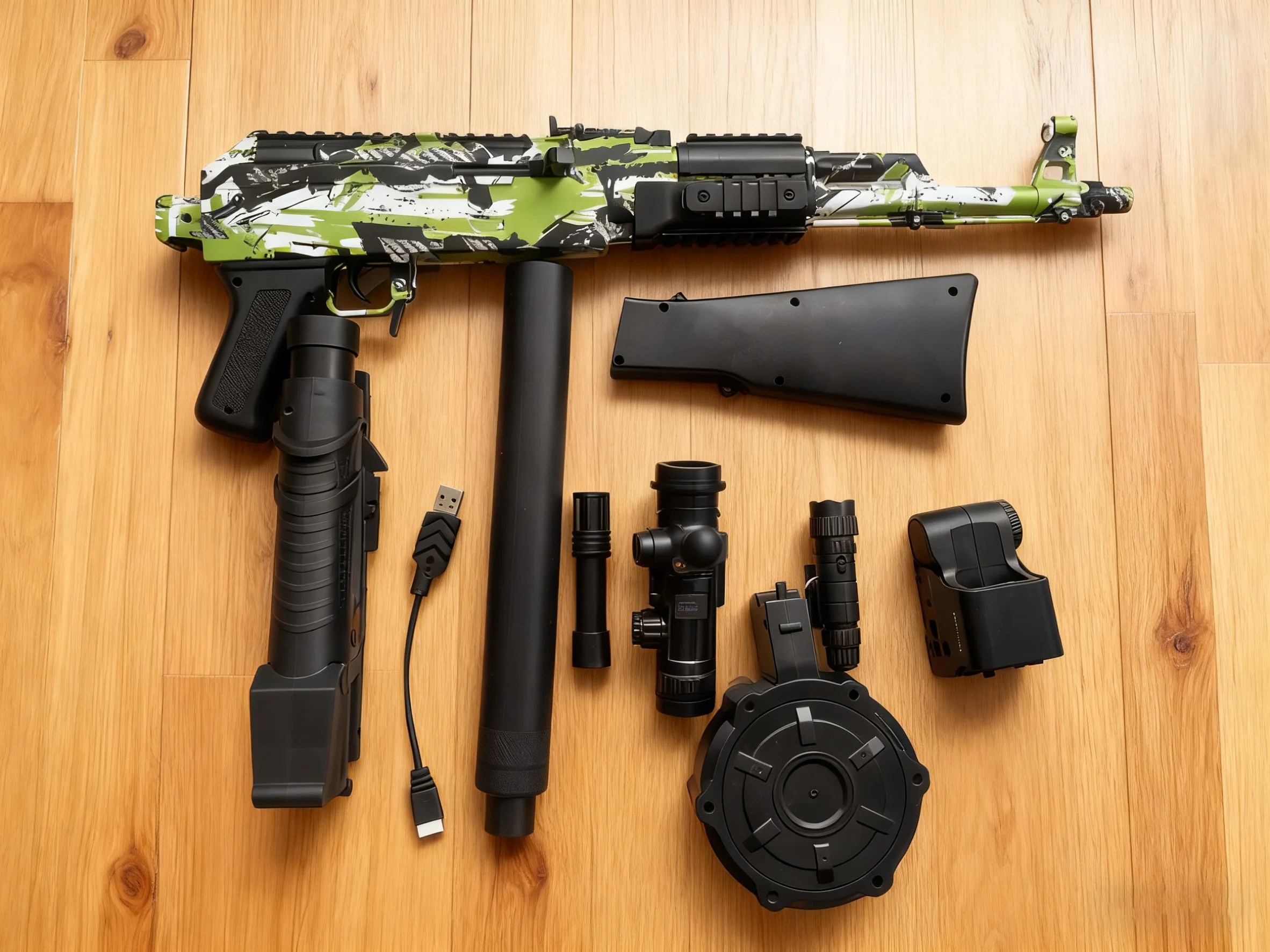 Pro Grade AK47 Gel Blasters In Green Black Full Auto Electric Long Range Precision Gel Ball Blaster Gun Toy Ultimate Adult Gift