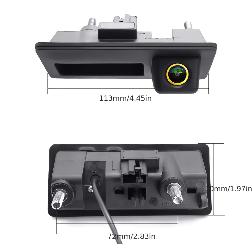 Trunk Handle Backup Camera Featuring Reverse Backup Camera for Audi/VW Passat Golf 170° Wide Angle, Full Color Night Vision, CCD