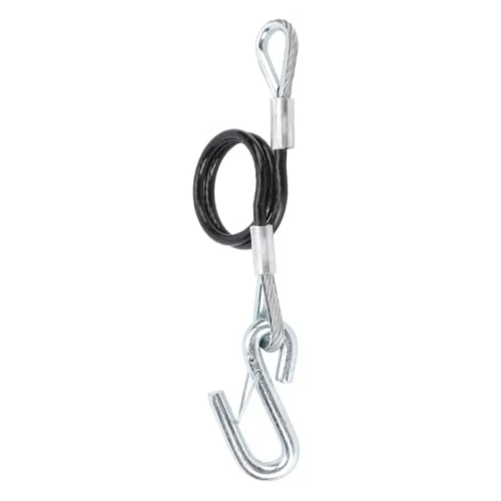 70cm/27.6in Trailer Safety Cable 3500lbs Single-End Galvanized S Hook Trailer Safety Chain Cable Self-Coiling Storage Heavy Duty